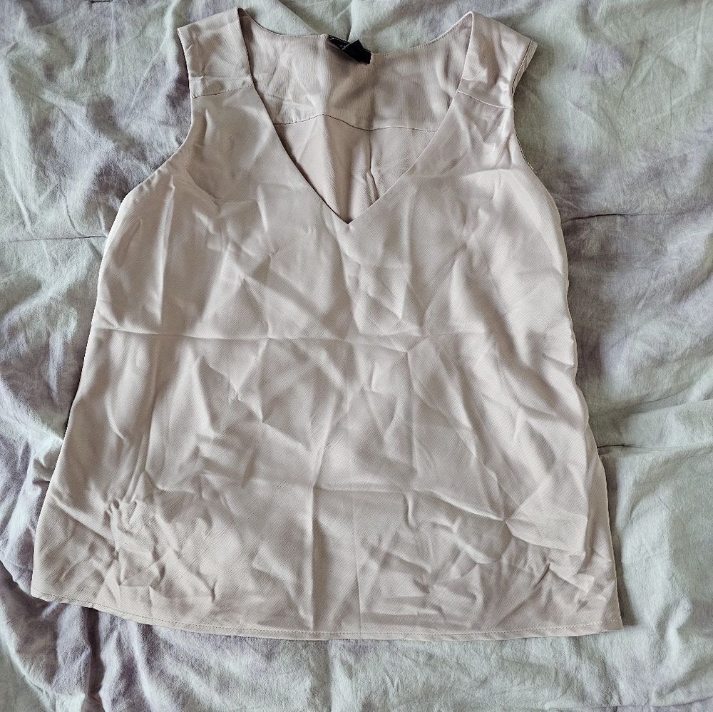 HALOGEN pink blouse slip layer soft silky comfy shirt work business office NEW